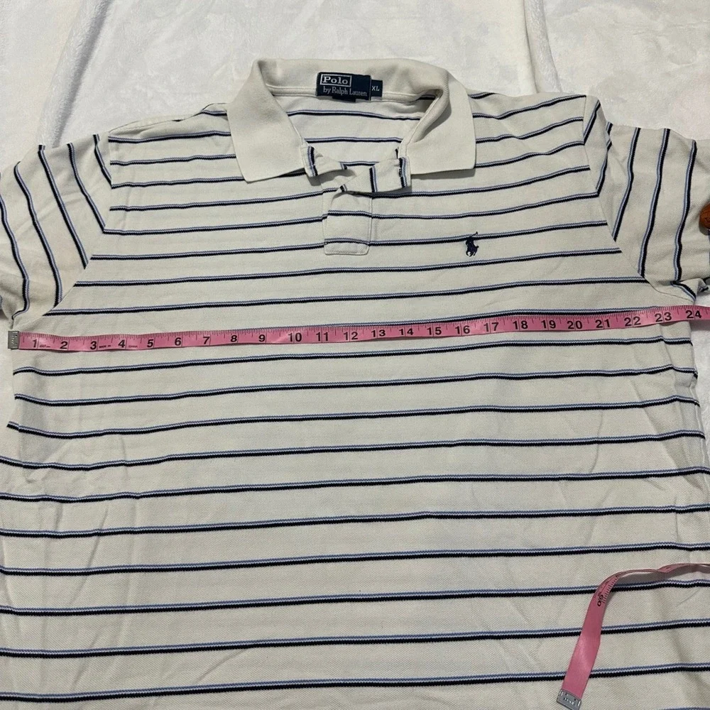 Polo Ralph Lauren polo Shirt Blue white Striped Size XL
